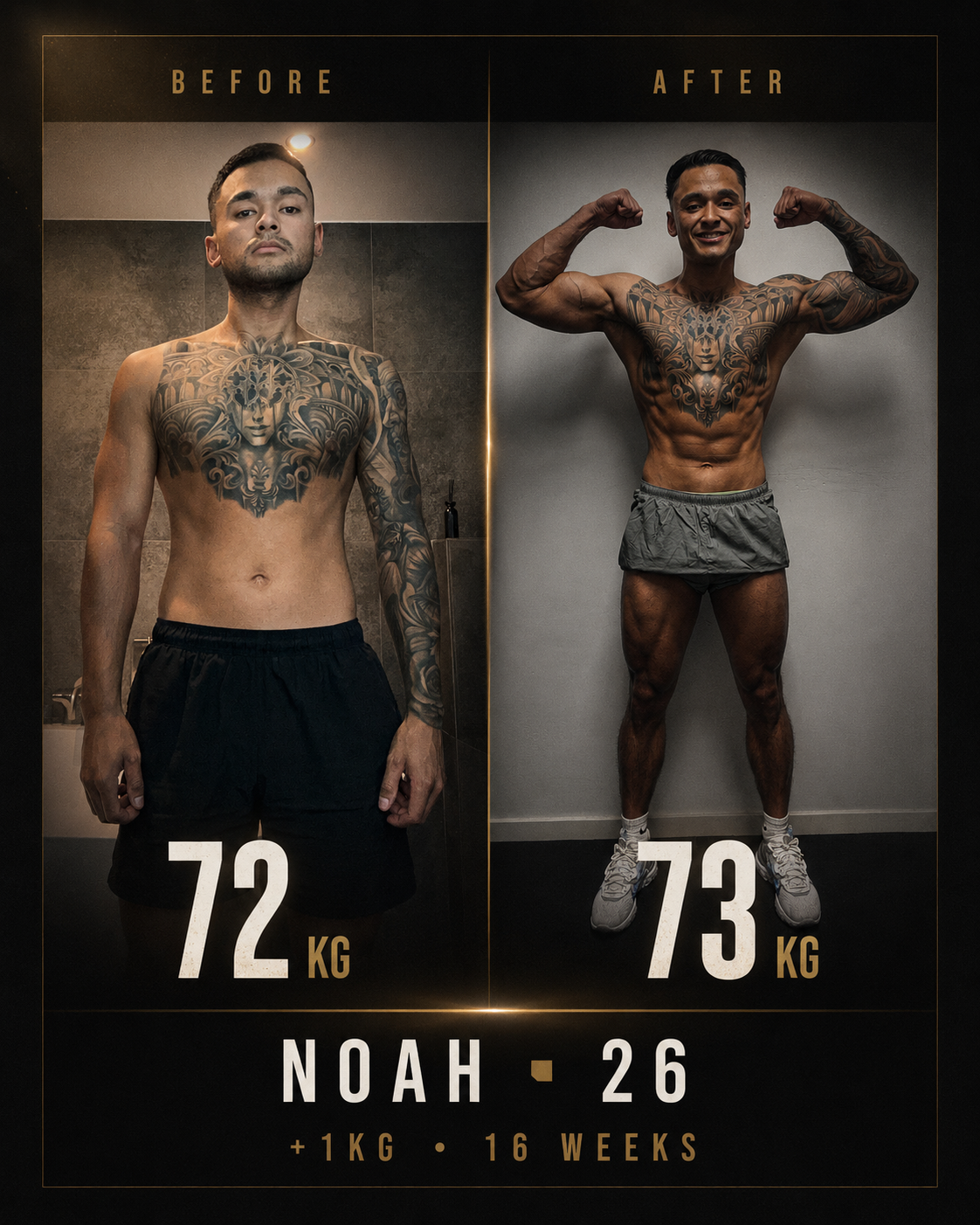 Noah · 26 — +1kg in 16 weeks